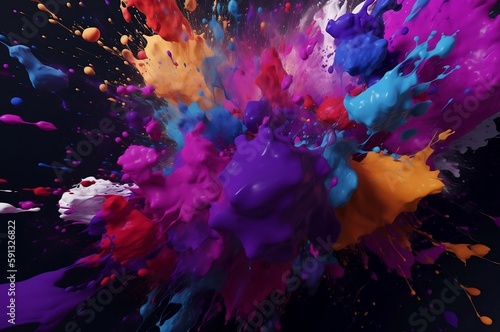 explosion of colors dominated by purple abstract background © FRANCISCOJAVIER