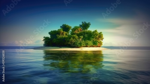 Tranquil island in the ocean