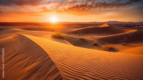 Desert Scenery Golden Sand Dunes