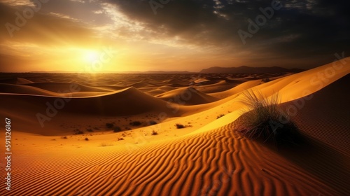 Desert Scenery  Golden Sand Dunes
