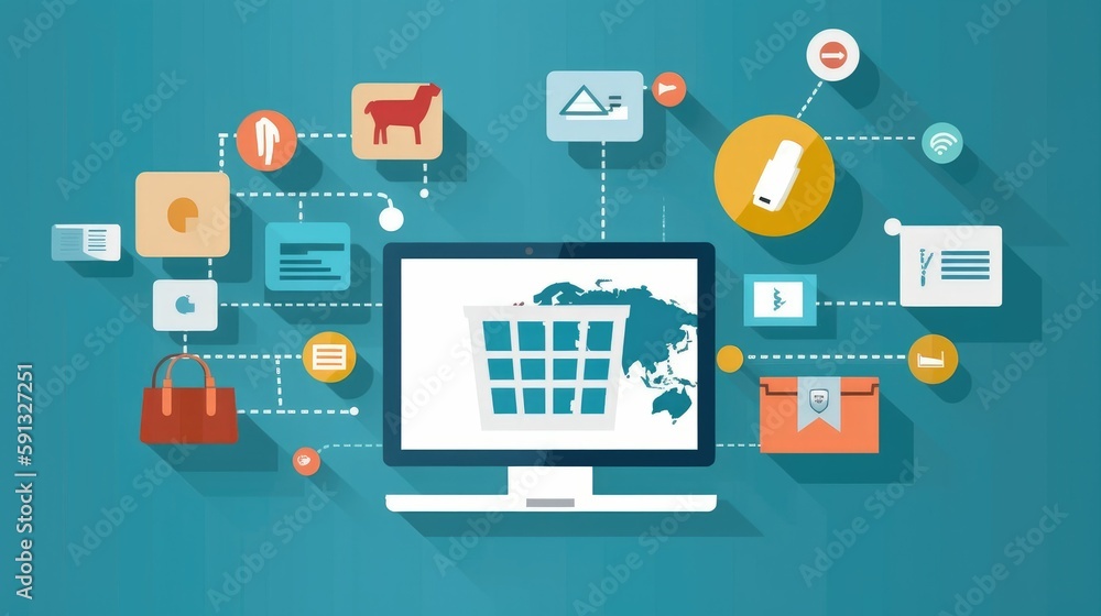 Online business, e-commerce and digital marketing Online business, e-commerce and digital marketing