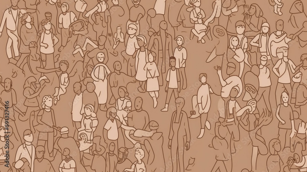 Simple line art of people and places wallpaper Simple line art of people and places wallpaper