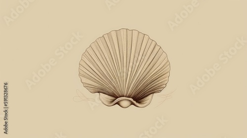 Minimalistic drawings of shells wallpaper