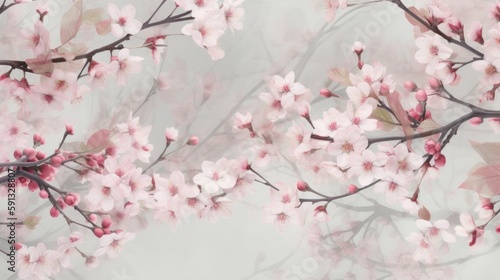 Delicate cherry blossom prints with soft hues