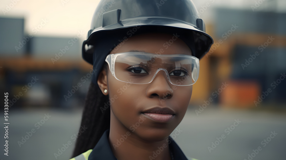 Empowered worker in industry with vision of the future Empowered worker in industry with vision of the future