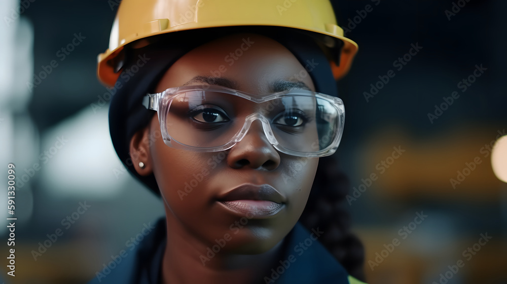 Empowered worker in industry with vision of the future Empowered worker in industry with vision of the future