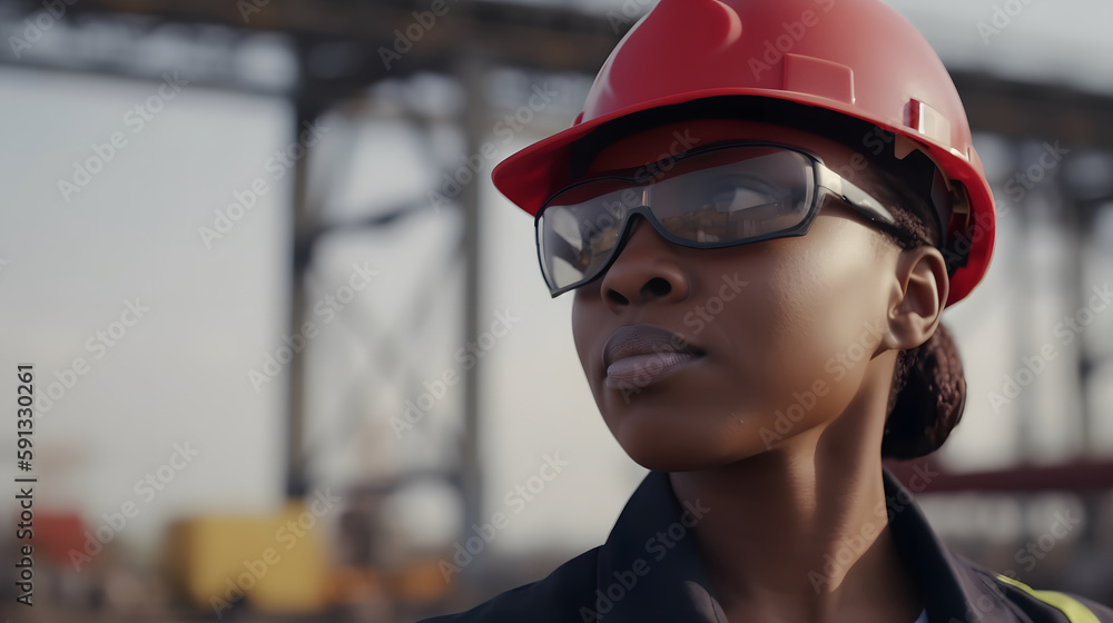 Empowered worker in industry with vision of the future Empowered worker in industry with vision of the future