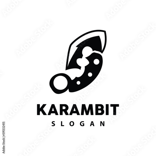 Kerambit Logo, Indonesia Fighting Weapon Vector, Ninja Fighting Tool Simple Design, Template Illustration Symbol Icon