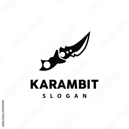 Kerambit Logo, Indonesia Fighting Weapon Vector, Ninja Fighting Tool Simple Design, Template Illustration Symbol Icon