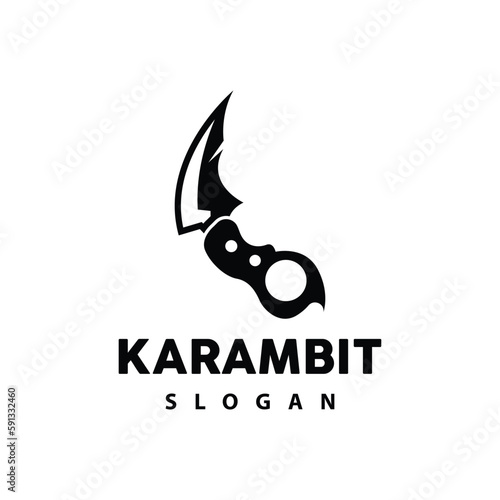 Kerambit Logo, Indonesia Fighting Weapon Vector, Ninja Fighting Tool Simple Design, Template Illustration Symbol Icon