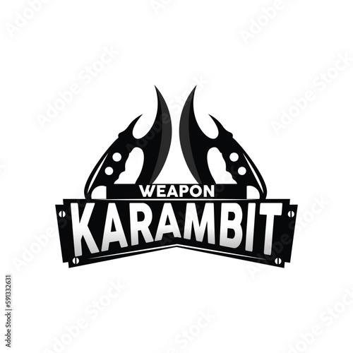 Kerambit Logo, Indonesia Fighting Weapon Vector, Ninja Fighting Tool Simple Design, Template Illustration Symbol Icon
