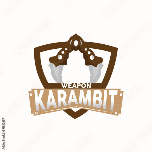 Kerambit Logo, Indonesia Fighting Weapon Vector, Ninja Fighting Tool Simple Design, Template Illustration Symbol Icon