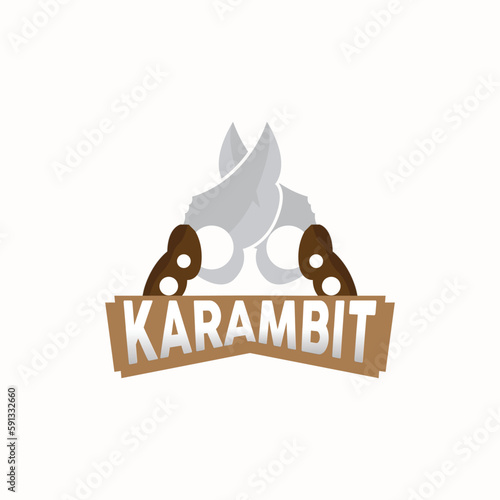 Kerambit Logo, Indonesia Fighting Weapon Vector, Ninja Fighting Tool Simple Design, Template Illustration Symbol Icon