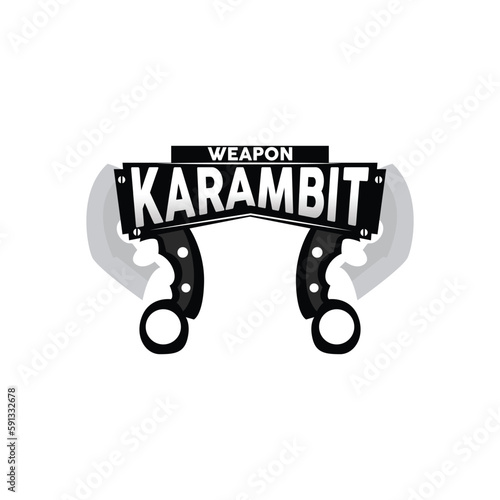 Kerambit Logo, Indonesia Fighting Weapon Vector, Ninja Fighting Tool Simple Design, Template Illustration Symbol Icon