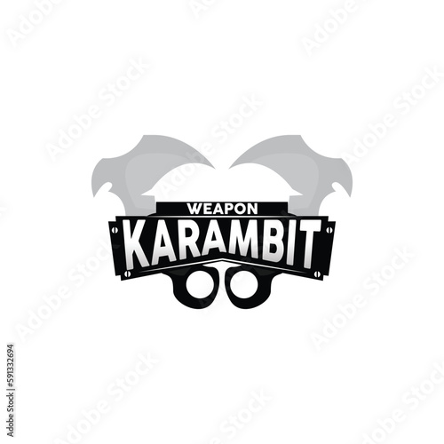 Kerambit Logo, Indonesia Fighting Weapon Vector, Ninja Fighting Tool Simple Design, Template Illustration Symbol Icon
