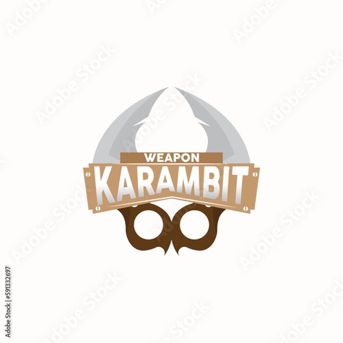 Kerambit Logo, Indonesia Fighting Weapon Vector, Ninja Fighting Tool Simple Design, Template Illustration Symbol Icon