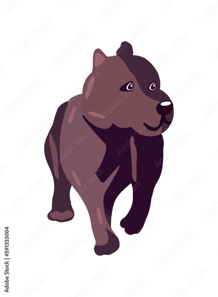 Fototapeta premium Cute puppy walking cartoon