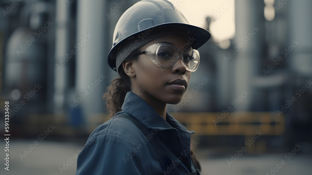 Empowered worker in industry with vision of the future Empowered worker in industry with vision of the future