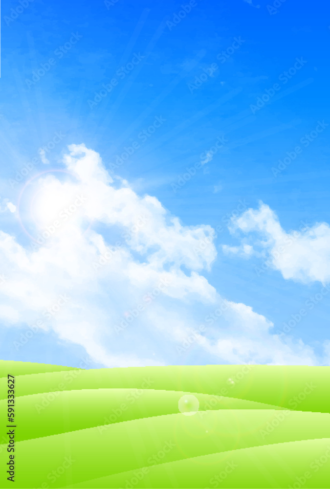 Obraz premium 空 草原 風景 背景