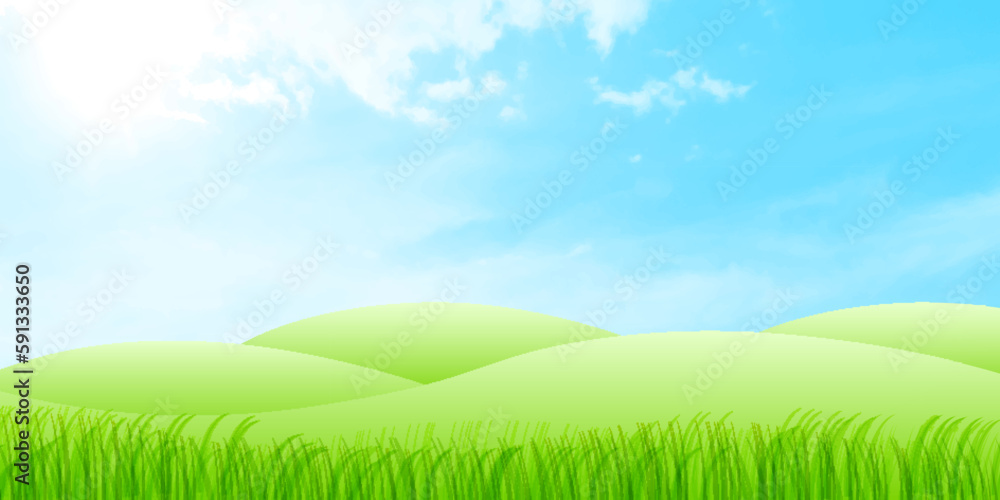 Obraz premium 空 草原 風景 背景