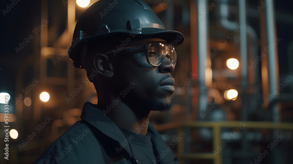 Empowered worker in industry with vision of the future Empowered worker in industry with vision of the future