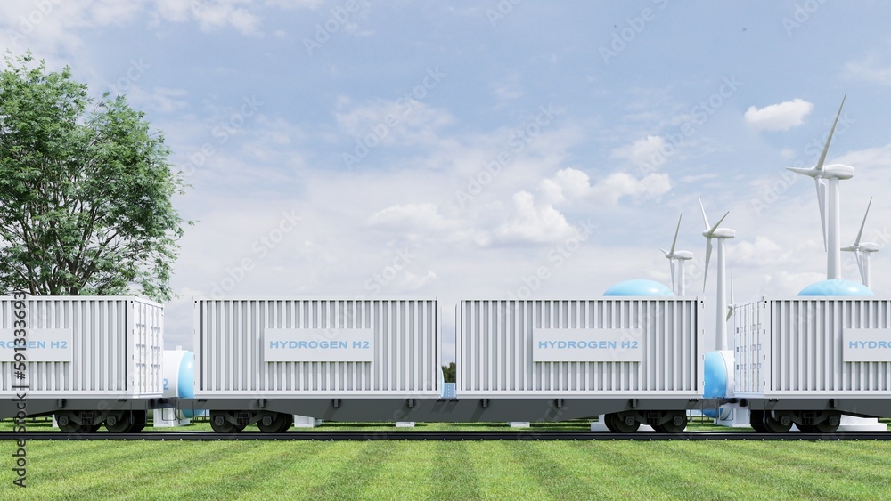 Hydrogen energy delivery by container train.