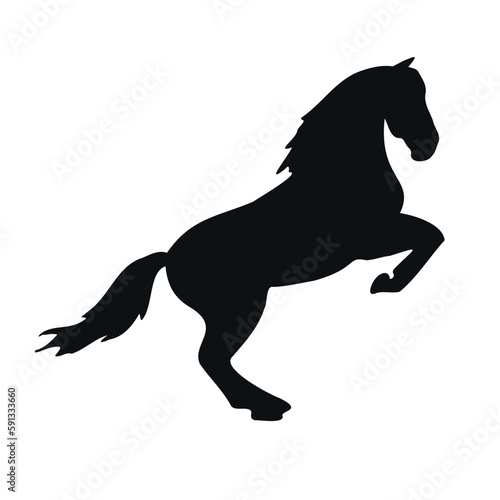 Vector hand drawn dressage horse silhouette isolated on white background