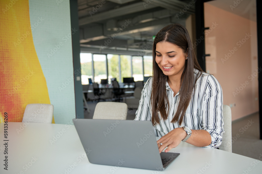 Hipster Girl use Laptop huge Loft Studio.Student Researching Process Work.Young Business Woman Working Creative Startup modern Office. Hipster Girl use Laptop huge Loft Studio.Student Researching Process Work.Young Business Woman Working Creative Startup modern Office.