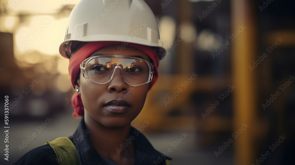 Empowered worker in industry with vision of the future Empowered worker in industry with vision of the future