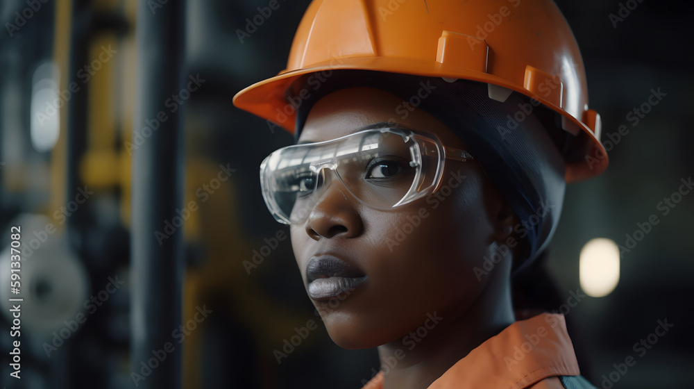 Empowered worker in industry with vision of the future Empowered worker in industry with vision of the future
