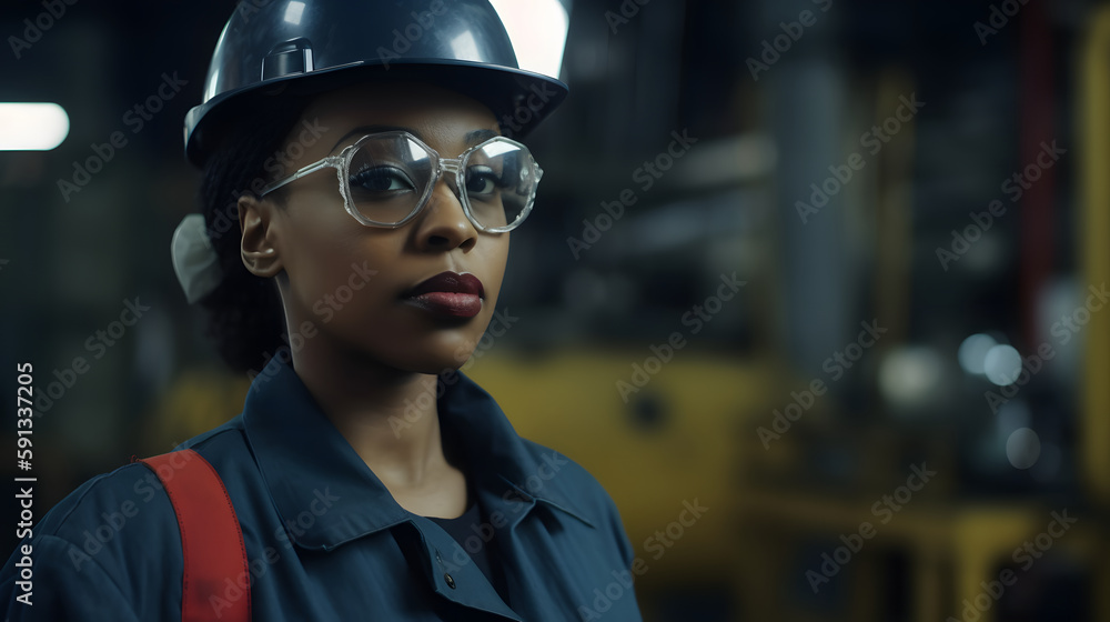 Empowered worker in industry with vision of the future Empowered worker in industry with vision of the future