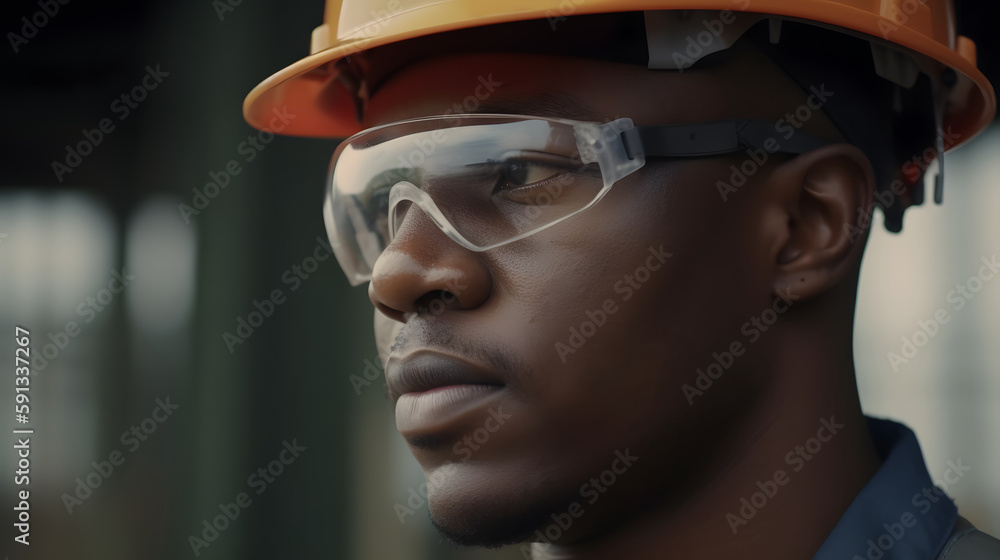 Empowered worker in industry with vision of the future Empowered worker in industry with vision of the future