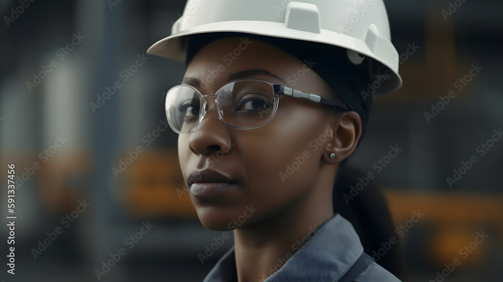 Empowered worker in industry with vision of the future Empowered worker in industry with vision of the future