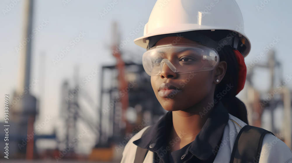 Empowered worker in industry with vision of the future Empowered worker in industry with vision of the future