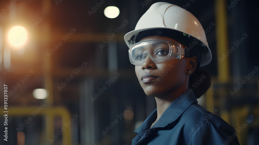 Empowered worker in industry with vision of the future Empowered worker in industry with vision of the future