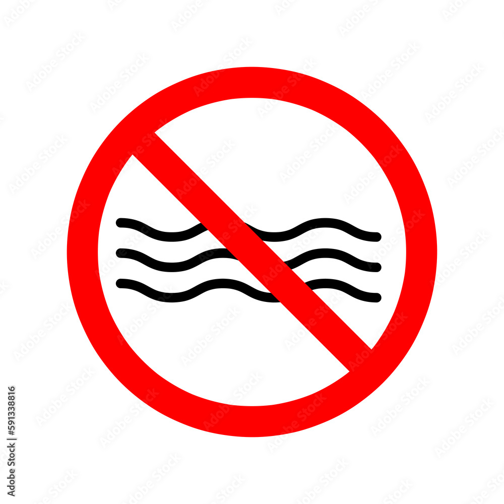 No Waves sign illustration vector icon on white background..eps No Waves sign illustration vector icon on white background..eps