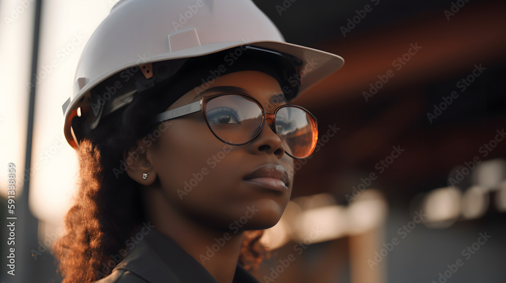Empowered worker in industry with vision of the future Empowered worker in industry with vision of the future