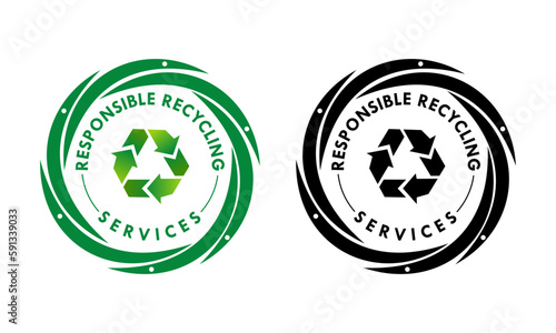 responsible recycling design logo template illustration