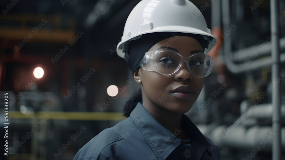 Empowered worker in industry with vision of the future Empowered worker in industry with vision of the future