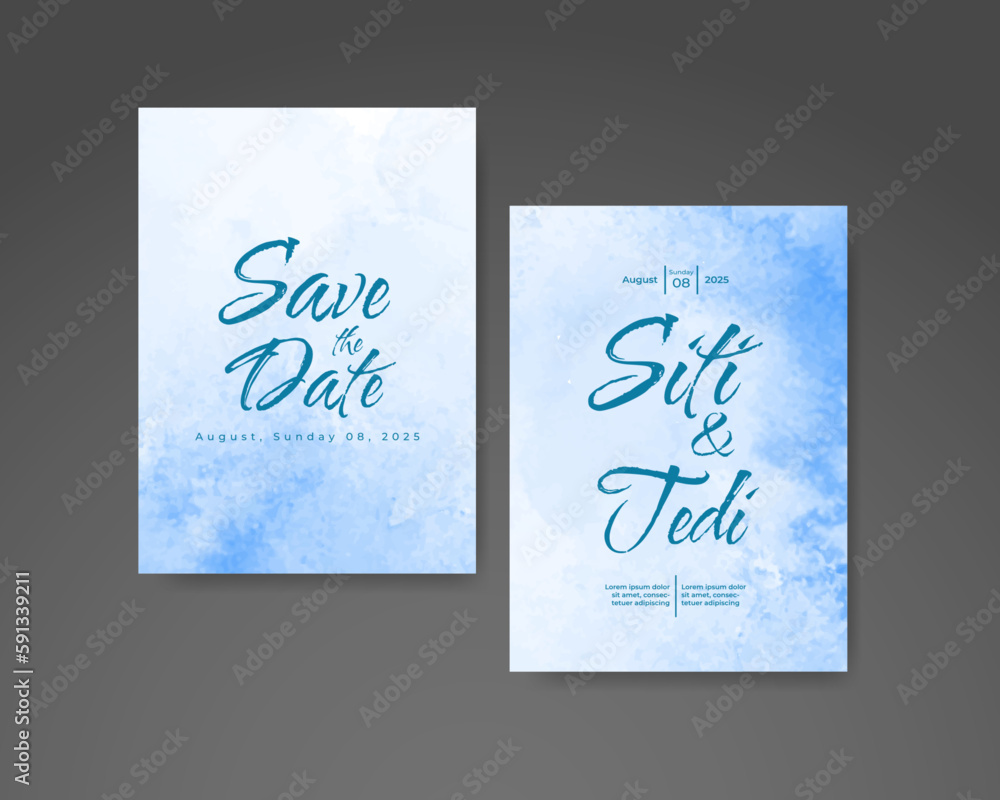 Wedding invitation with abstract watercolor background Wedding invitation with abstract watercolor background