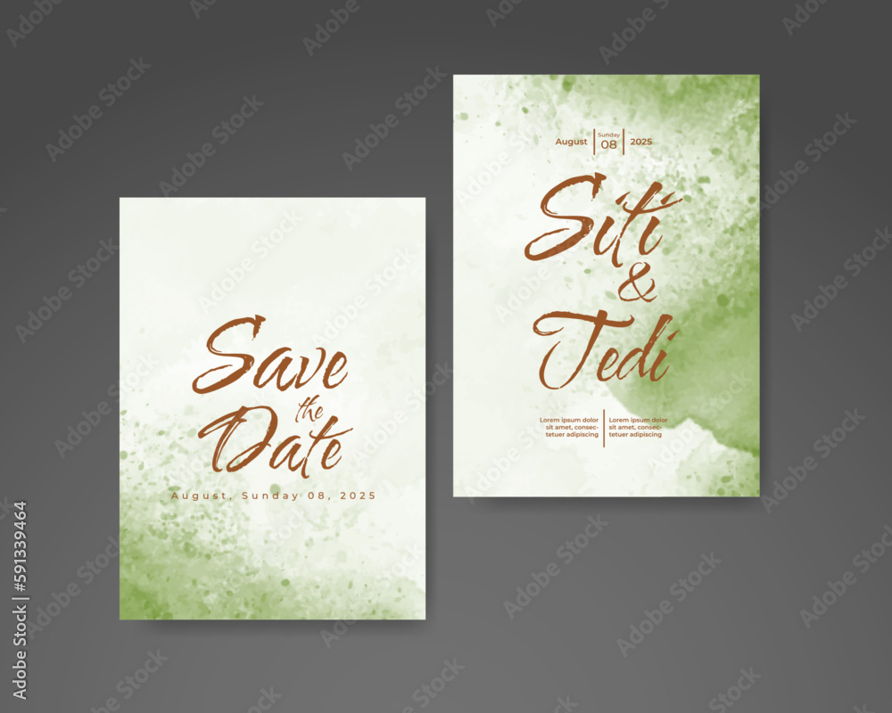 Wedding invitation with abstract watercolor background Wedding invitation with abstract watercolor background