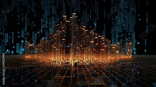 Futuristic technological background3D rendering,3D rendering of abstract technology concept. Futuristic cyberspace background,Abstract 3d rendering of data processing. Futuristic technol.Generative Ai