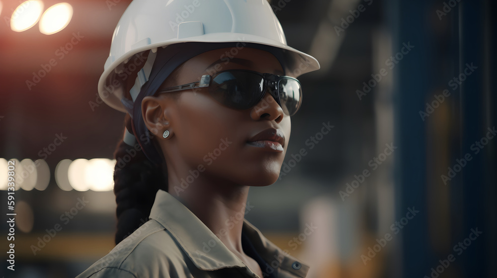 Empowered worker in industry with vision of the future Empowered worker in industry with vision of the future