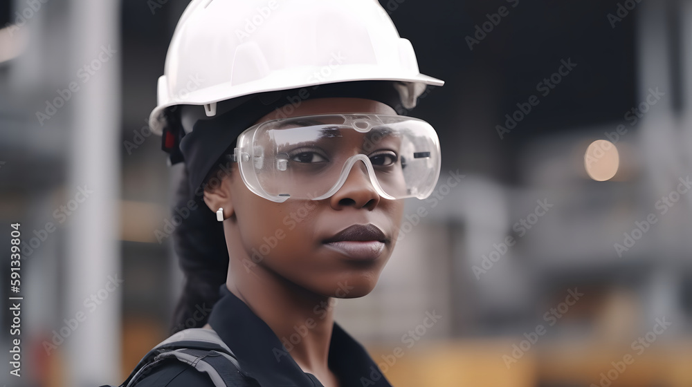 Empowered worker in industry with vision of the future Empowered worker in industry with vision of the future