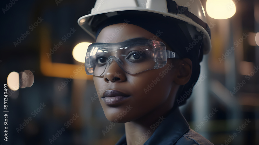 Empowered worker in industry with vision of the future Empowered worker in industry with vision of the future