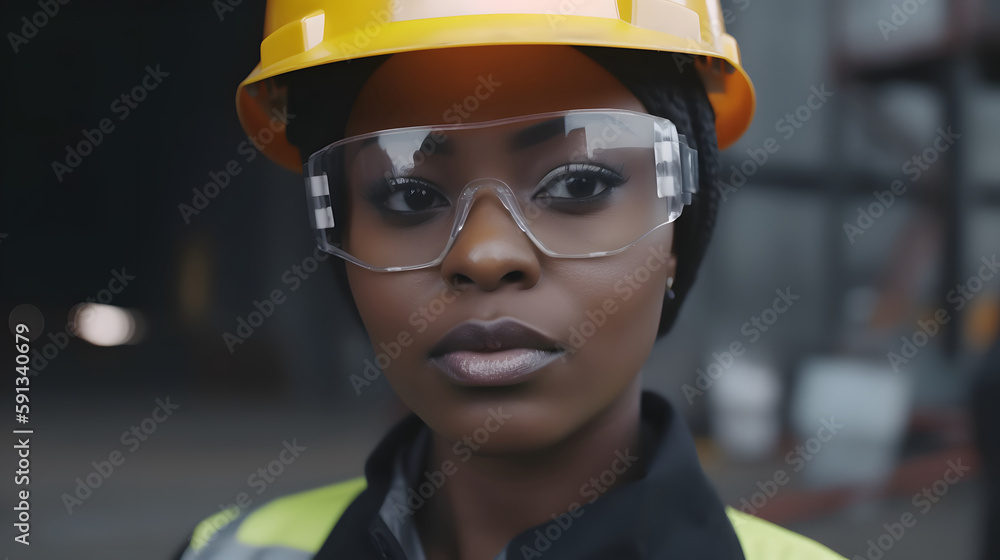 Empowered worker in industry with vision of the future Empowered worker in industry with vision of the future