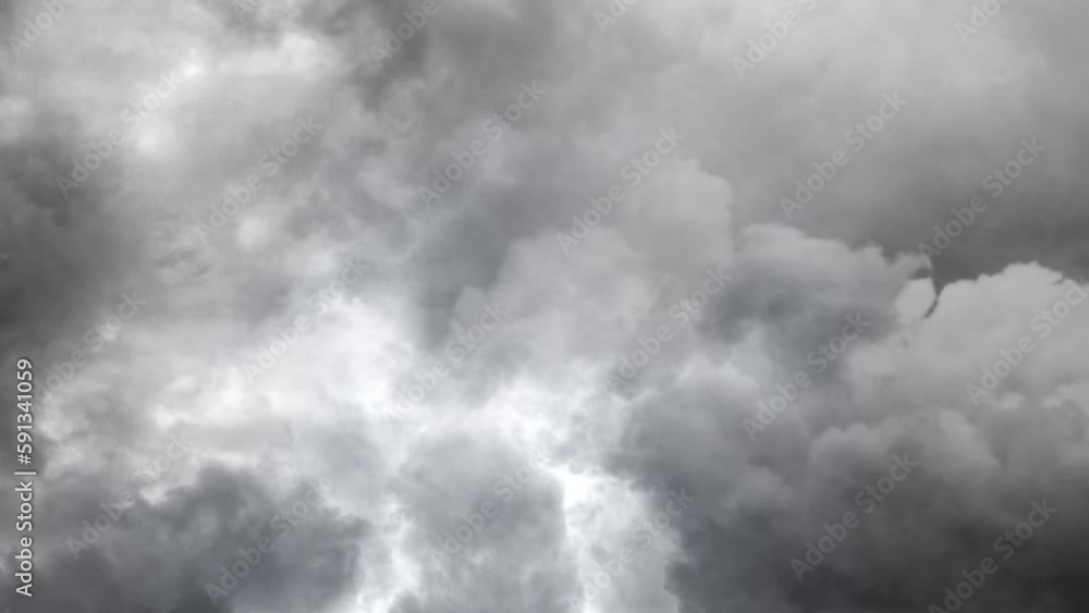 view of flying through in gray dark clouds, thunderstorm view of flying through in gray dark clouds, thunderstorm