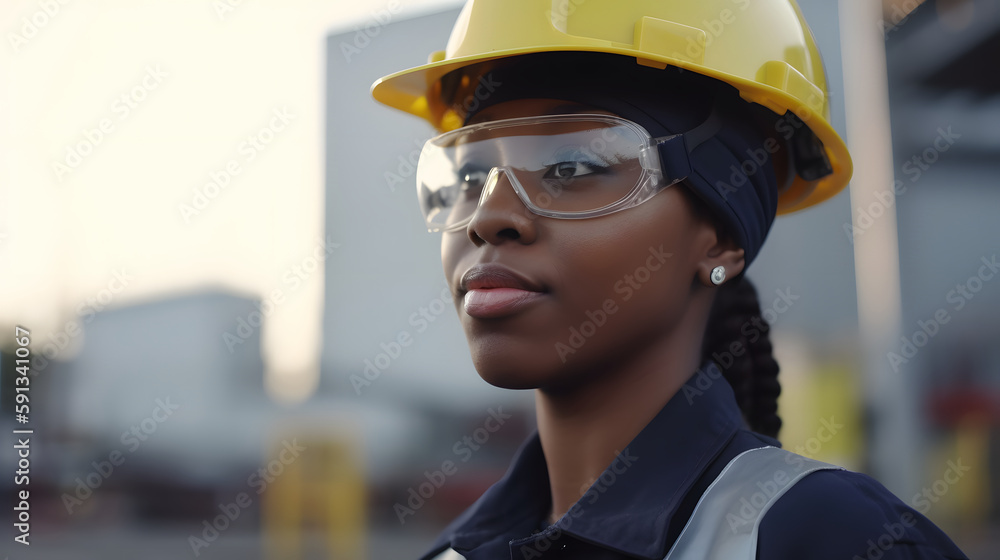 Empowered worker in industry with vision of the future Empowered worker in industry with vision of the future