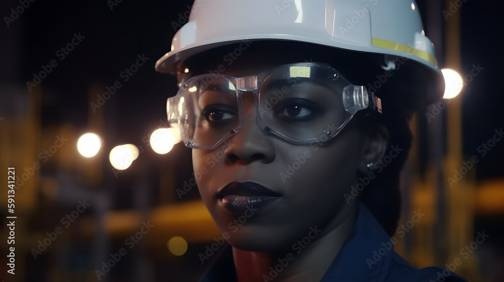 Empowered worker in industry with vision of the future Empowered worker in industry with vision of the future