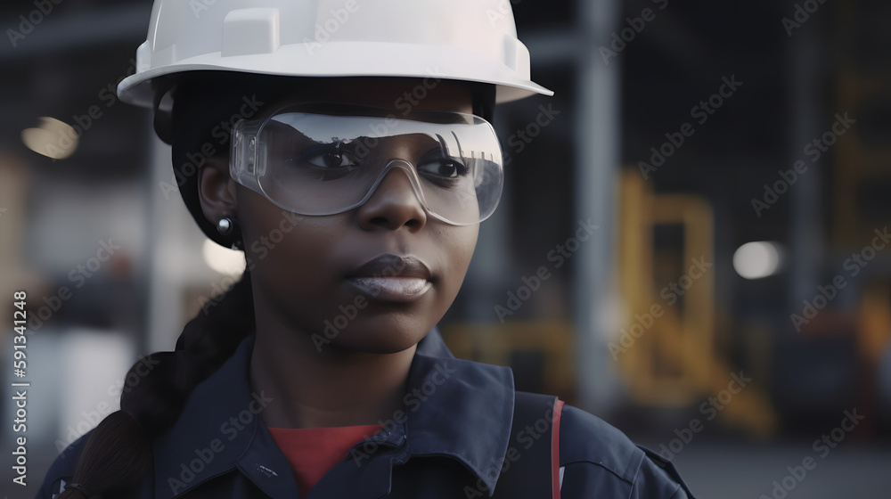 Empowered worker in industry with vision of the future Empowered worker in industry with vision of the future